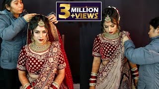 Advance Bridal Double Dupatta setting for 2022 / Bridal Dupatta draping step by step  easy tutorial