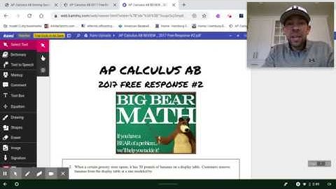 AP Calculus AB REVIEW ~ 2017 Free Response #2