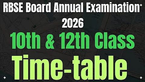 RBSE 10th & 12th Class Board Exam Time Table 2026 Out!