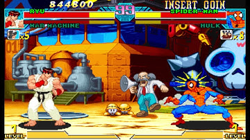 Marvel vs Capcom 1 ( Arcade ) - Ryu / War Machine Playthrough ( Mar 28, 2017 )