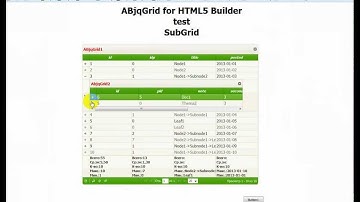 ABjqGrid for HTML5 Builder. SubGrid. (DBGrid component for HTML5 Builder) www.h5b.ru