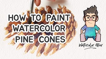 How to Paint Watercolor Pine Cones - the Easy Way !