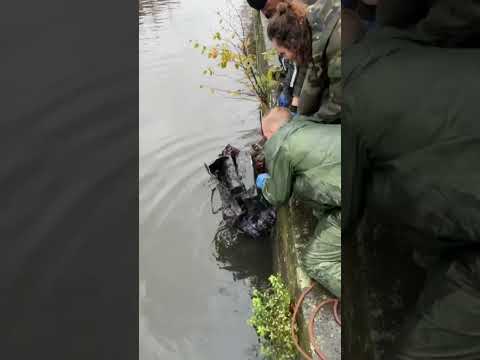 Finding a Bag Filled with Stuff in the Canals! #shorts