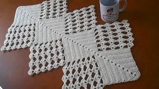 تعليم الكروشية :مفرش كروشية سهل للمبتدئين خطوة بخطوة -crochet easy doliy #يويو كروشية#