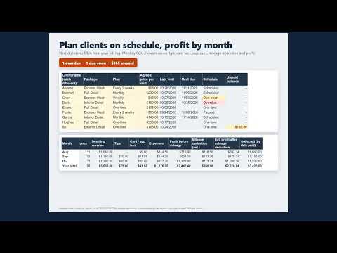 Car Detailing Price List & Pricing Calculator Spreadsheet | Mobile Detailing Business