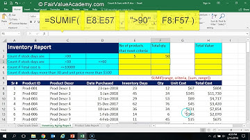 Excel 10 5 6 Analysing Inventory Report with SUMIF function