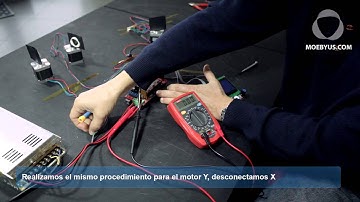 (12. Calibracion de los motores mediante polímetro) Tutorial montaje kit impresora 3D Moebyus