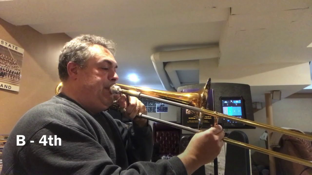 C# natural minor scale for trombone - YouTube