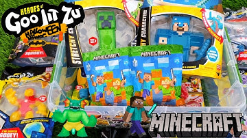 Minecraft Steve ,Creeper | Unboxing Goo Jit Zu Minecraft series | ASMR Toys Review