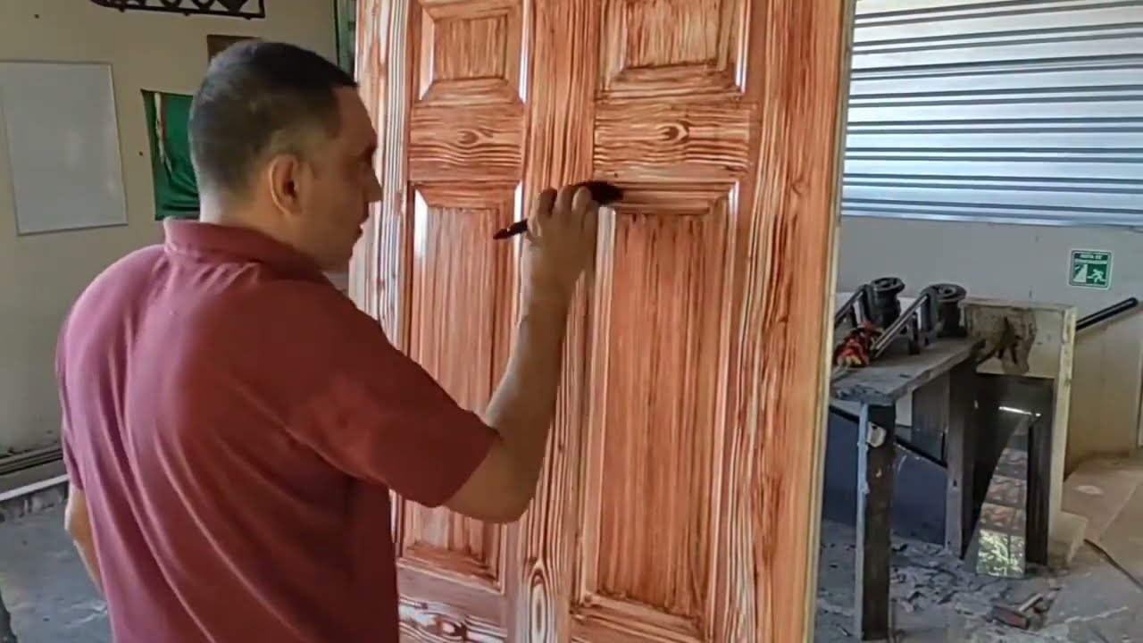Como pintar una puerta de herrería color Madera