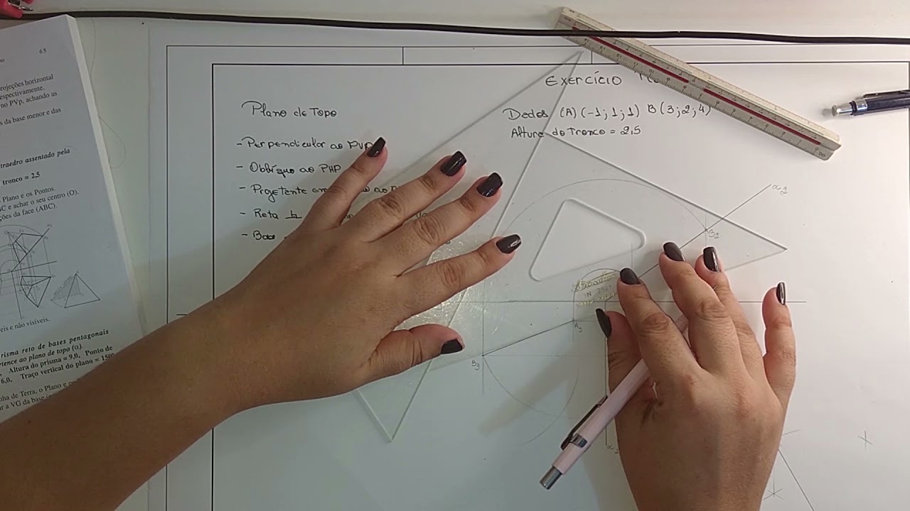 AULA 01 GEOMETRIA DESCRITIVA - EXERCÍCIO RESOLVIDO - PLANO DE TOPO