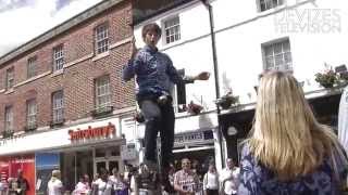 Arthur Plumb the Juggling  Unicyclist at Sidmouth Street Festival