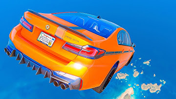 GTA 5 Crash Testing Cliff Drops Crashes Real Car Mods Ep.65