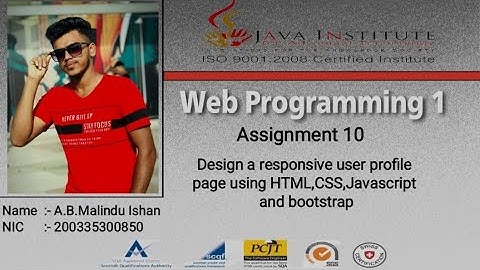 Design a Responsive user Profile Page | Web Project | Task 10 | 1st Year | Java Institute