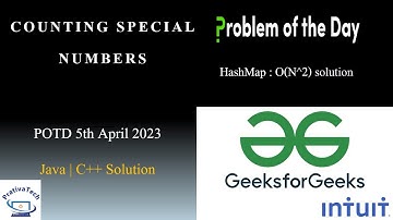 Count Special Numbers | GFG | POTD | 5th April 2023 | Arrays | Java | C++ | Intuit Interview