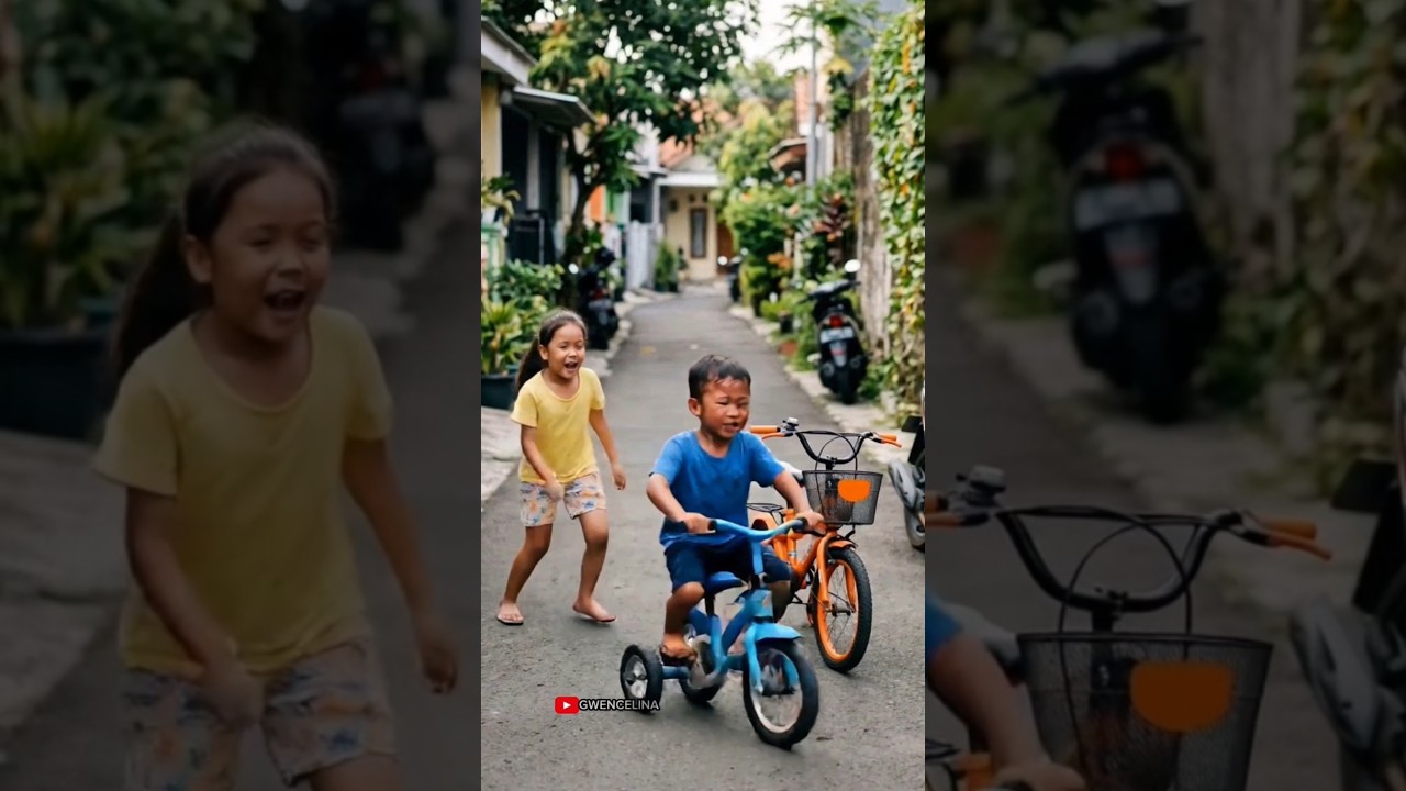 adek nangis mau ikut kakak naik sepeda #sepeda #funny #comedy #shorts