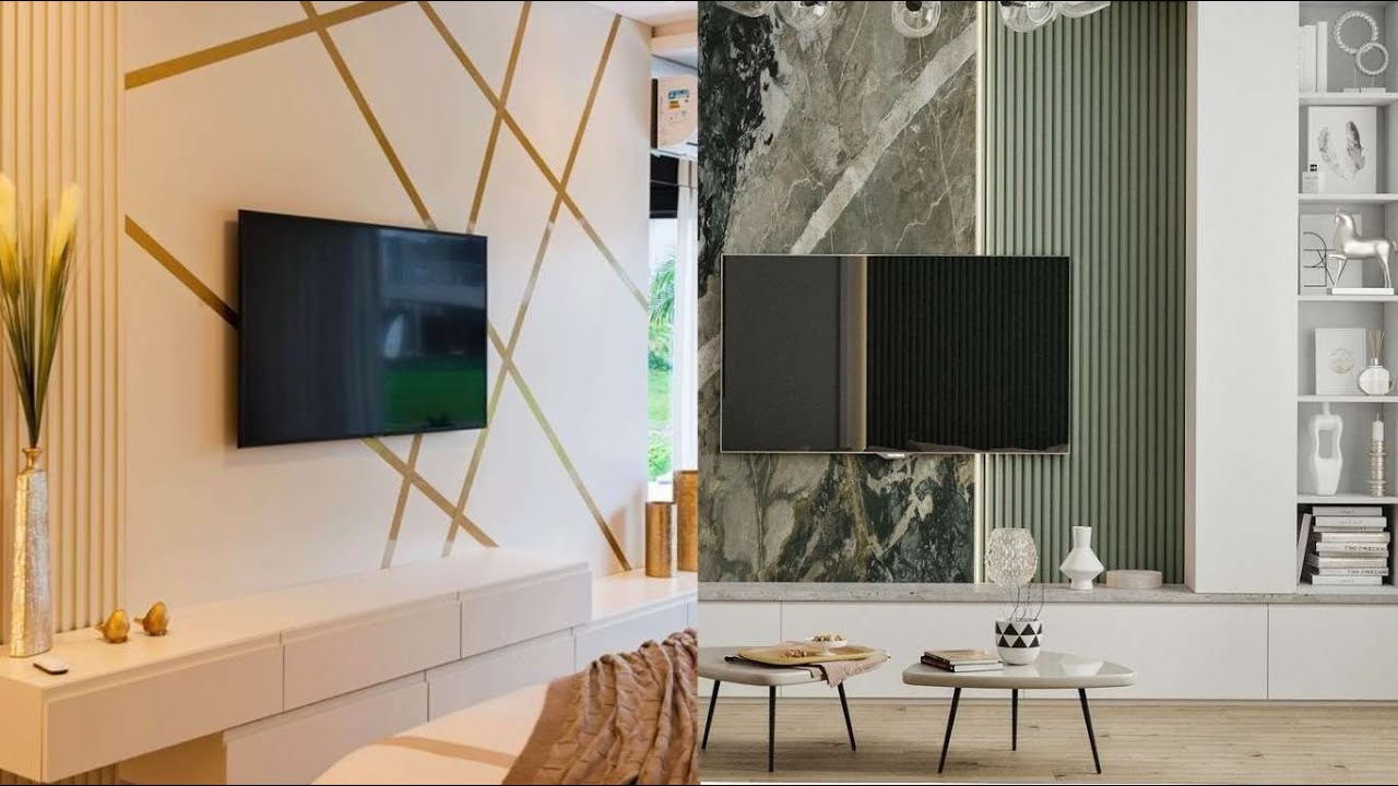 HOME DECOR LED WALL MOUNTED UNIT IDEAS WOODEN AND GLASS