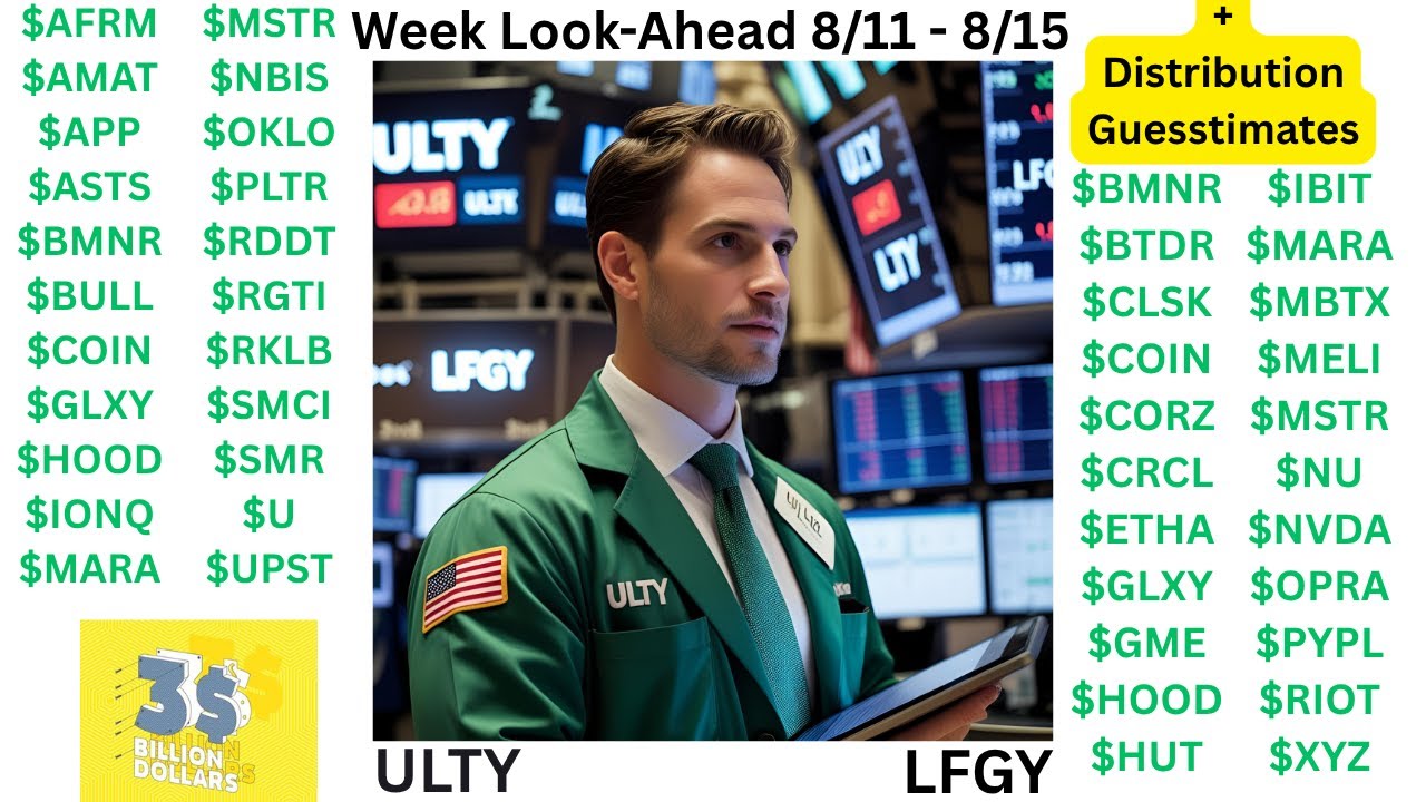 YieldMax Weekly Paying ETFs ULTY & LFGY Week Look Ahead for 8/11 - 8/15 ...