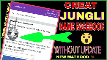 How To Create Jungli Name Facebook Account |Without Update Name || Tricku Master T4M00 |