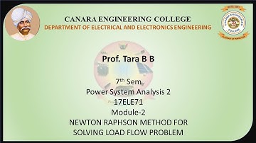 VTU PSA 2 17EE71 M2 L1 NEWTON RAPHSON METHOD FOR SOLVING LOAD FLOW PROBLEM