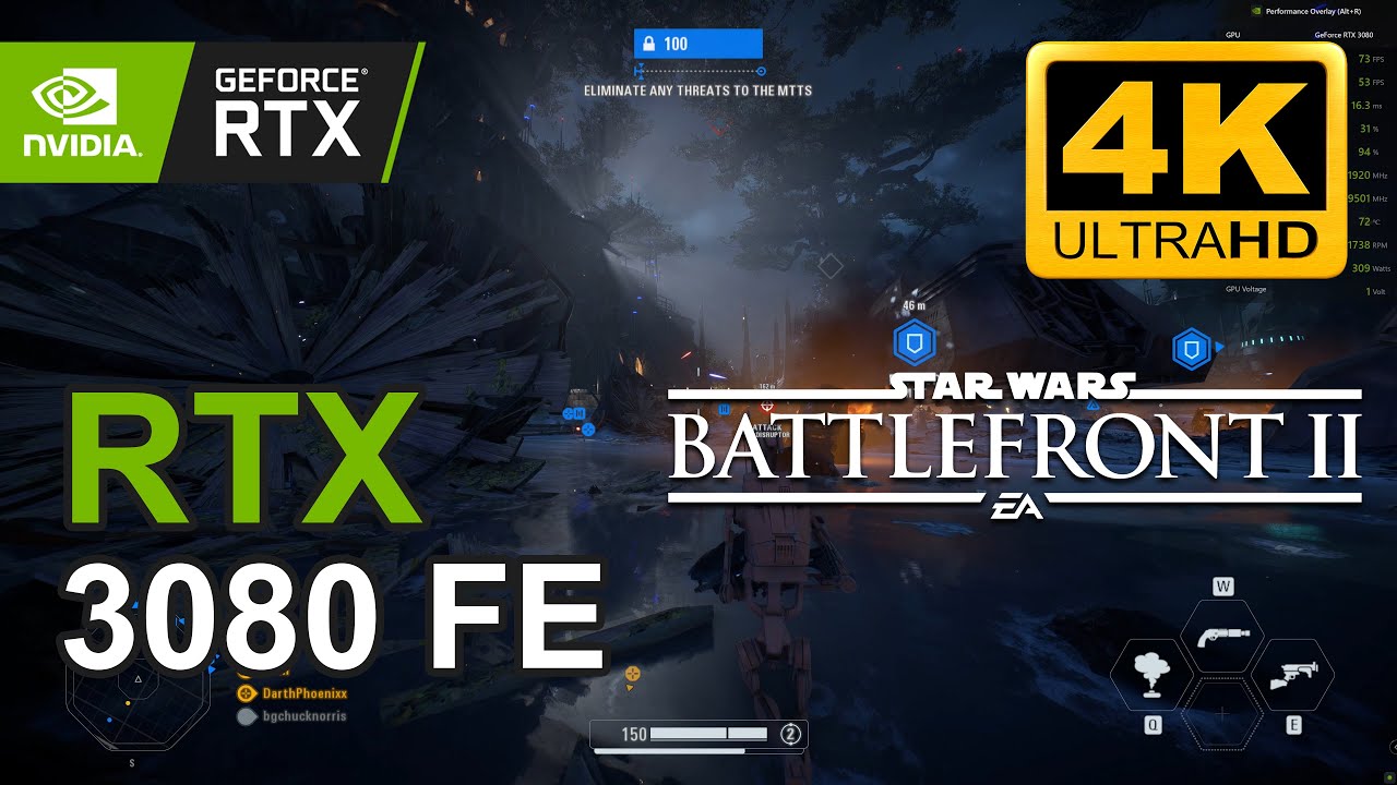 GeForce RTX 3080 FE 4K MAX SETTINGS l Star Wars  Battlefront II