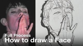 How to Draw a Face (Bottom view) - full video