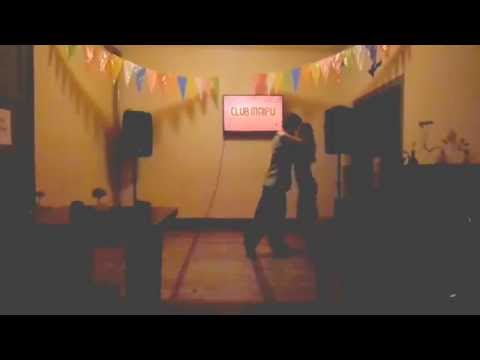 Lucrecia Carrara y Gaspar Amadeo bailando en Milonga Amalia
