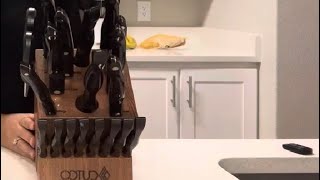 Honest Review Cutco Kitchen Knife Set Cherry Wood Stand