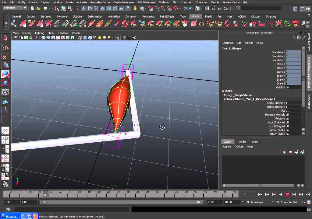 Introduction to Maya Muscle (Part 3) Adjusting Jiggle Parameters