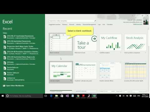 Excel 2016 for Beginners #1 Creating a Book