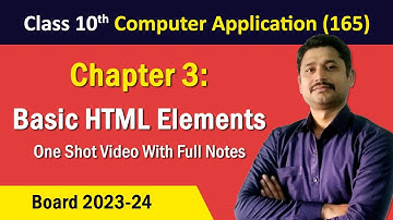 Chapter 3: Basic HTML Elements | Class 10 Computer Application 2025-26 CBSE | With Full Notes