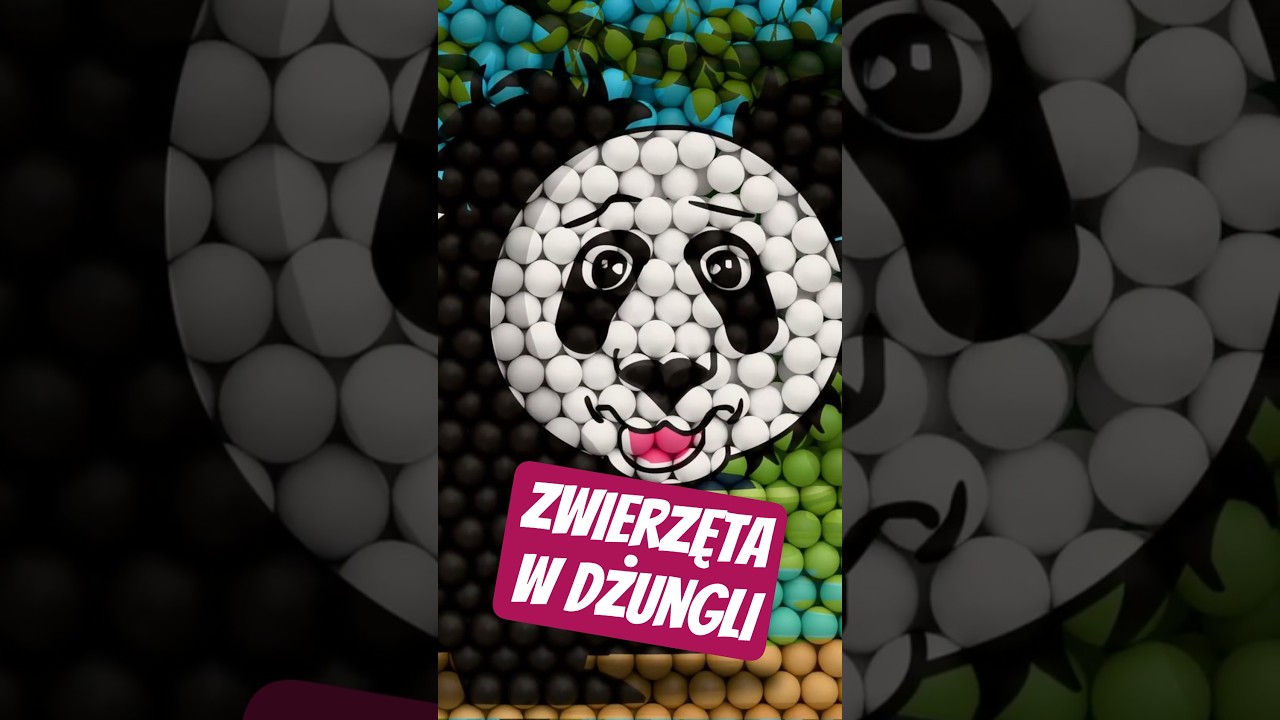 Zwierzęta w dżungli dla dzieci z piłkami - Panda