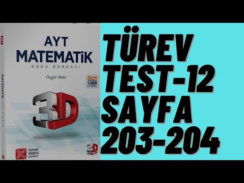 3D AYT MATEMATİK ÇÖZÜMLERİ BÖLÜM-10 TEST-12(TÜREV)
