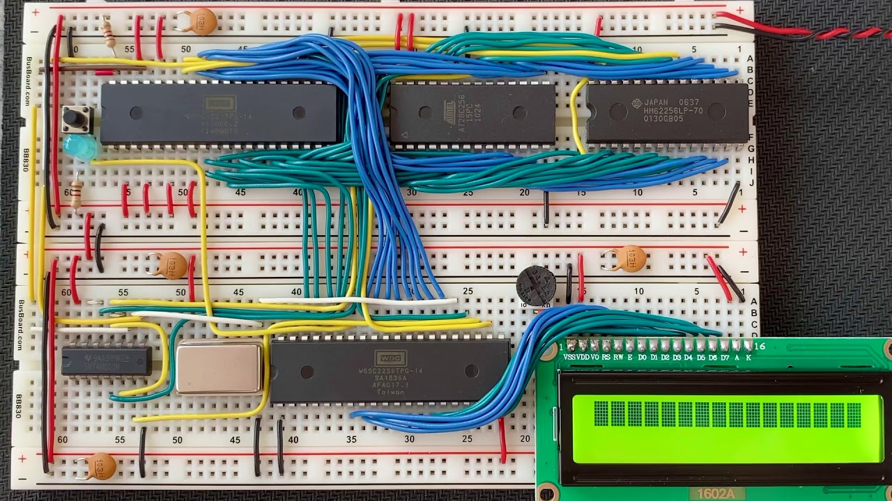 Homebrew 6502 Single Board Computer On a Breadboard - Hello World ...