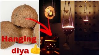 Hanging diya #diya holder# Diwali light at home. # Best craft idea for diwali.