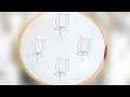 All Over Tulip Flower Embroidery Design for Dress (Hand Embroidery Work)