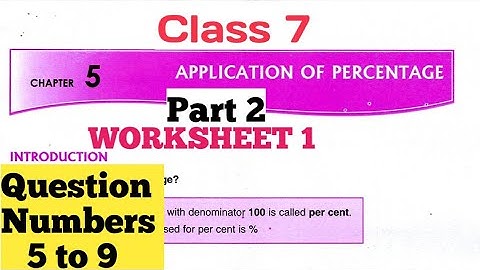 D.A.V. Math | Class 7 | Ch-5 | Application Of Percentage | Worksheet 1 | Part 2 | Art Of Mathematica