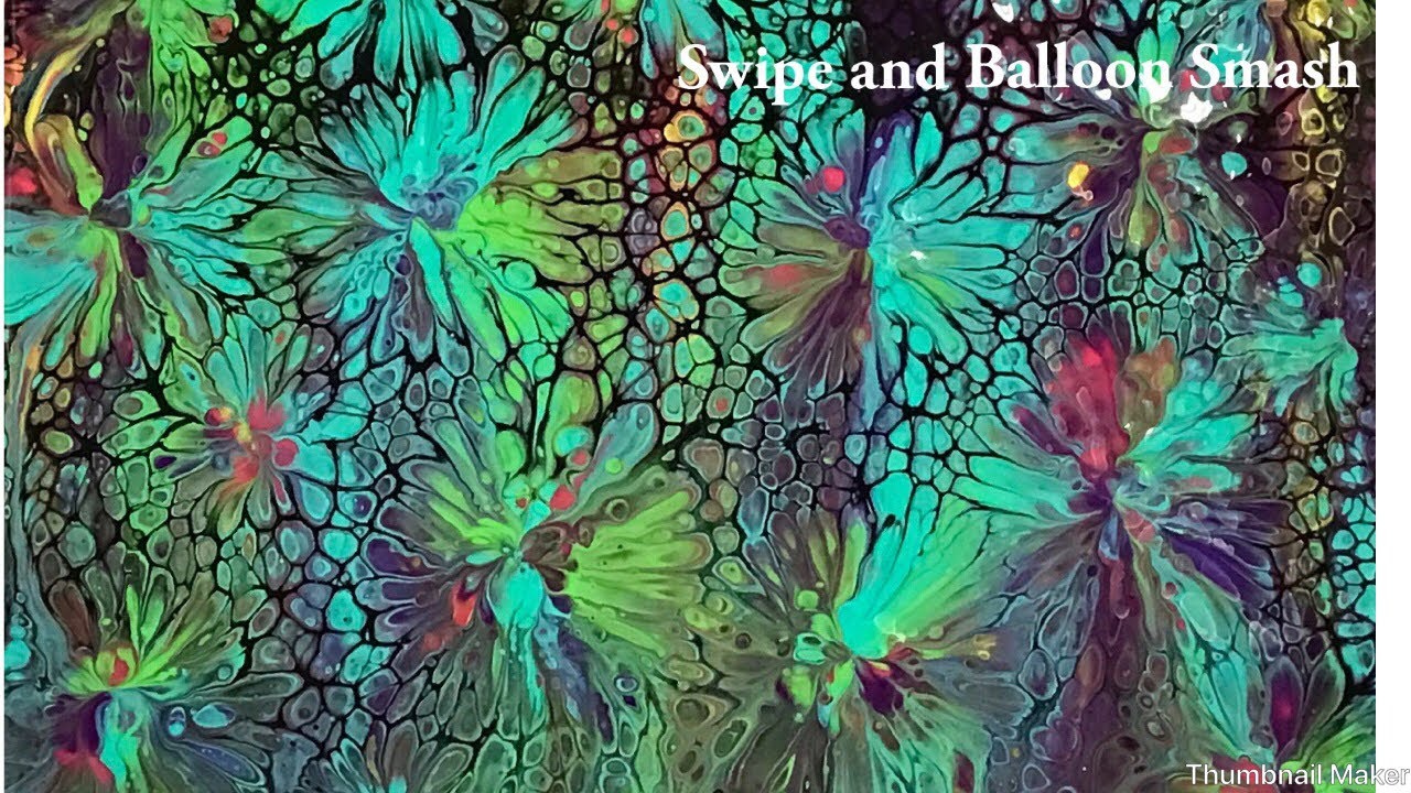 (297) How to Swipe and Balloon Smash Acrylic Pouring Painting