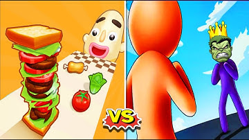Food Run 3D Vs Tall Man Run : Ultimate Mobile Game SHOWDOWN, Top Satisfying gameplay walkthrough