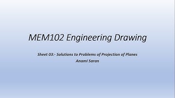 MEM102 Problems on Projection of Planes