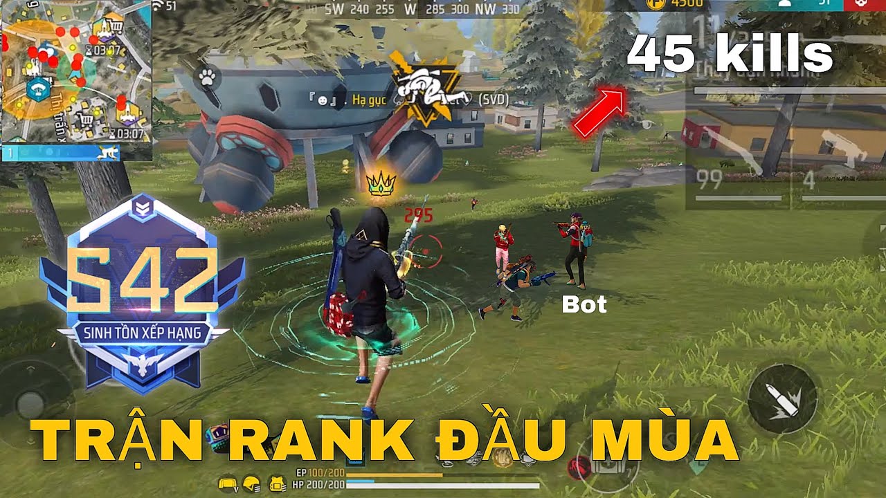 Solo Vs Squad l Trận Rank Đầu Mùa Top 1 45 kills - YouTube