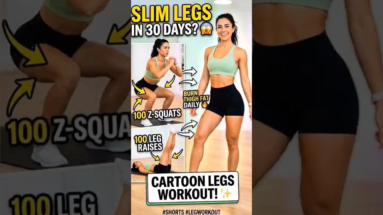 🔥 Get Slim, Toned & Cartoon-Like Legs with this simple daily leg workout! 🦵 #shorts #fitness #viral