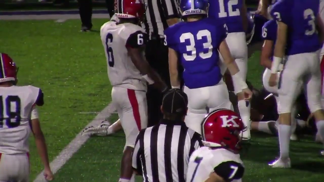 Grant Hemmer (#63) strip and fumble recovery, 42-9 CovCath over Kings (2018) Senior Year 14-1