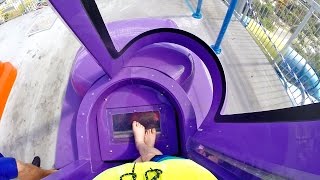 Rapids Water Park - Purple Brain Drain [NEW 2016] SuperLOOP Trapdoor Slide