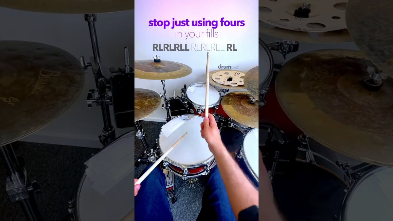Stop Just Using Fours In Your Fills DRUM LESSON Drumlessons Drumfill Drummer Drumming