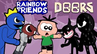 Cebolinha e Cascão em 4 Episódios Doors VS Rainbow Friends Roblox Completo