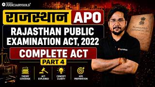 Rajasthan APO 2026 | Rajasthan Public Examination Act, 2022  | Complete Act | Part 4