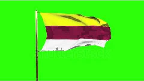 Carinthia flag waving in the wind. Green screen, alpha matte. Loopable animation Stock video by