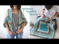 How To Crochet A Granny Square Shrug - Free Cocoon Cardigan Pattern \\ Continuous Granny Square