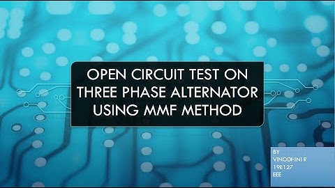 Open Circuit Test on Three Phase Alternator